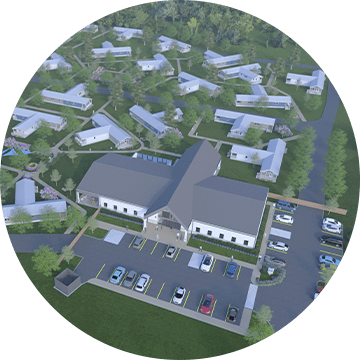 Aerial rendering of City Lights Village